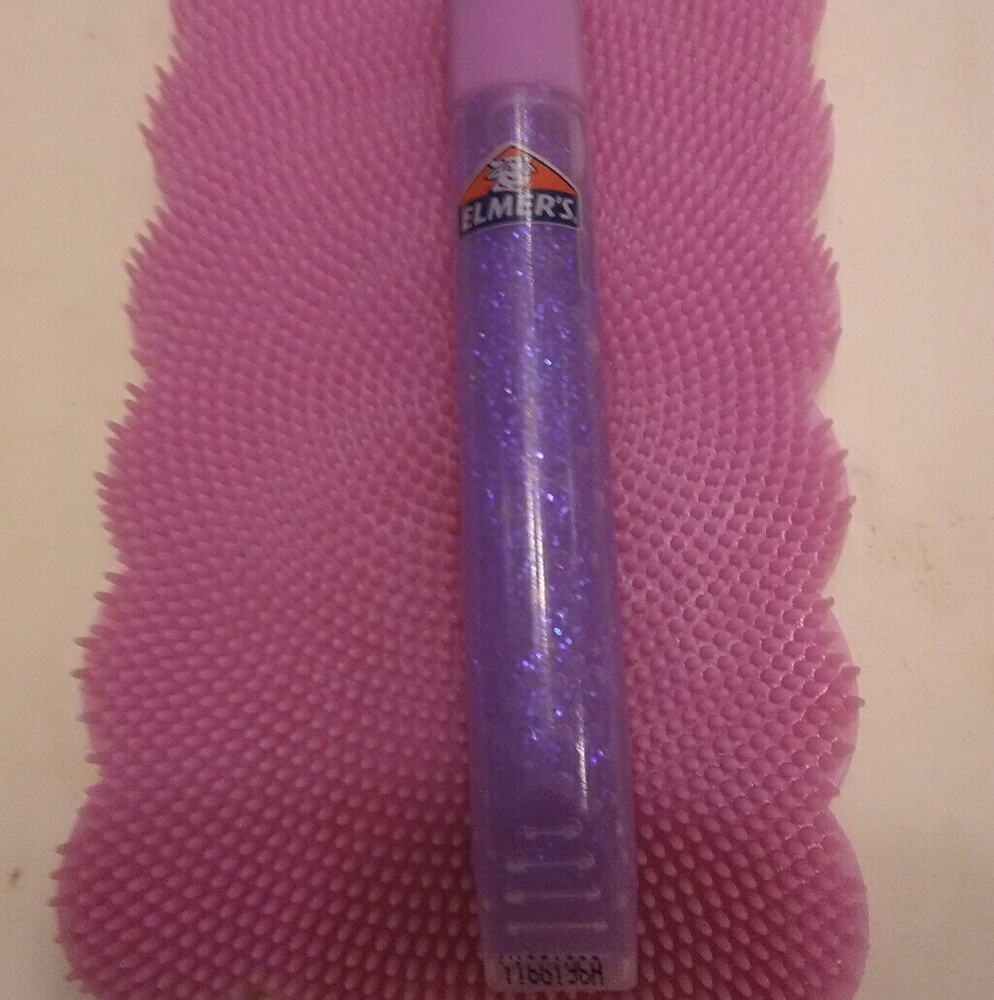 Violet glitter glue pin